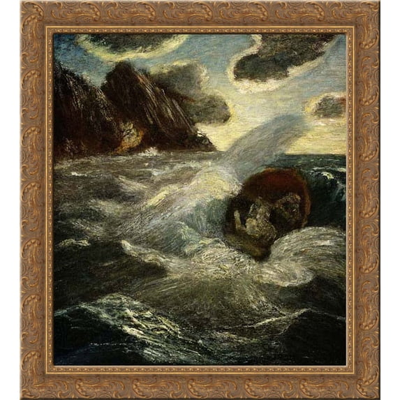 Lord Ullin's Daughter 20x20 Gold Ornate Wood Framed Canvas Art by Pinkham Ryder, Albert