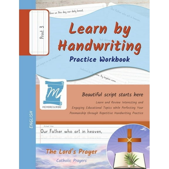 The Lord's Prayer - Christian Praye Handwriting Practice Workbook - The Lord's Prayer - Christian Prayers - Print, Level 3: Learn by Handwriting. Adult, Book PNCP3, (Paperback)