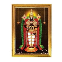 Lord balaji Golden Photo Frame for Pooja Indian with a religious or spiritual theme Temple Puja Room Home Décor Worship 8.6 X 11