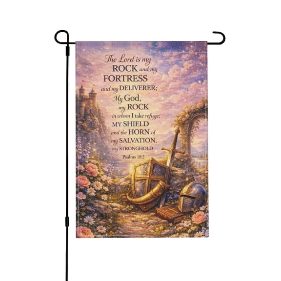 Lord is My ROCK Double Sided Garden Flag Outdoor Waterproof Yard Decor Banner 18x12 Inch