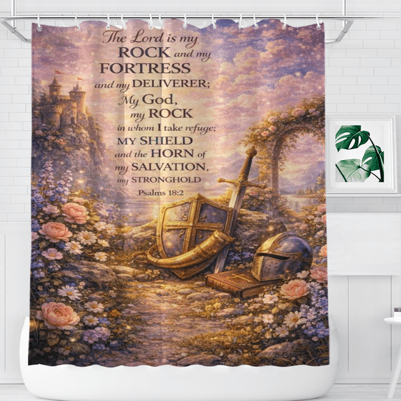 Lord is My ROCK Shower Curtain, Soft Bathroom Decor, 72 x 72 Inch