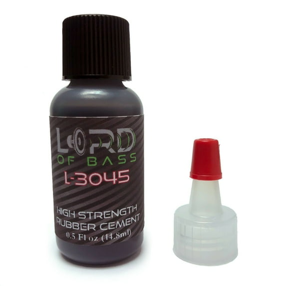 Lord of Bass 10 min Black Rubber Speaker Repair Glue, 0.5 fl oz