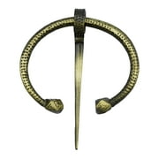 Lord of Battles Antique Brass Cloak Pin Functional Clothing Accessory Intricate Penannular Brooch Cloak Clasp Pin