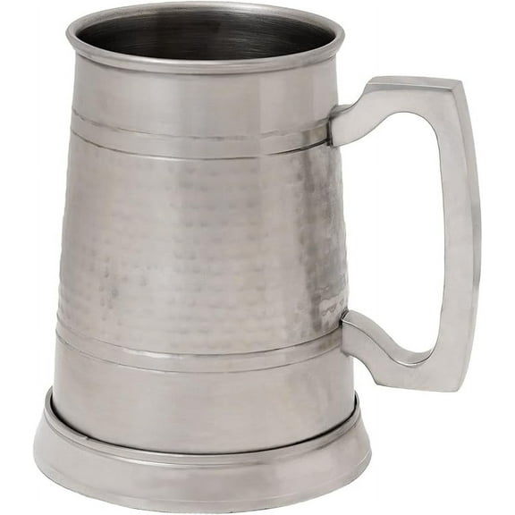 Lord of Battles Beer and Ale Mug Handmade Hammered Stainless Steel Mug Medieval Historical Fully Functional Decorative Accessory Polish Finish