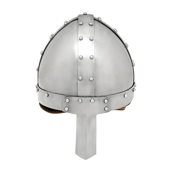 Lord of Battles Medieval Knight Helmet with Wide Nasal 16-gauge Viking Spectacle Norman Costume Accessory Adult LARP Headwear