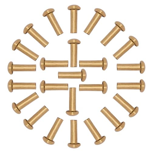 Lord of Battles Pure Brass Mushroom Head Long Rivets Set of 25 Pieces