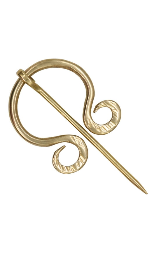 Viking Brass Cloak Pin for Antique Brooch for Scarfs, Shawl, Cape | Gift for Men and Women