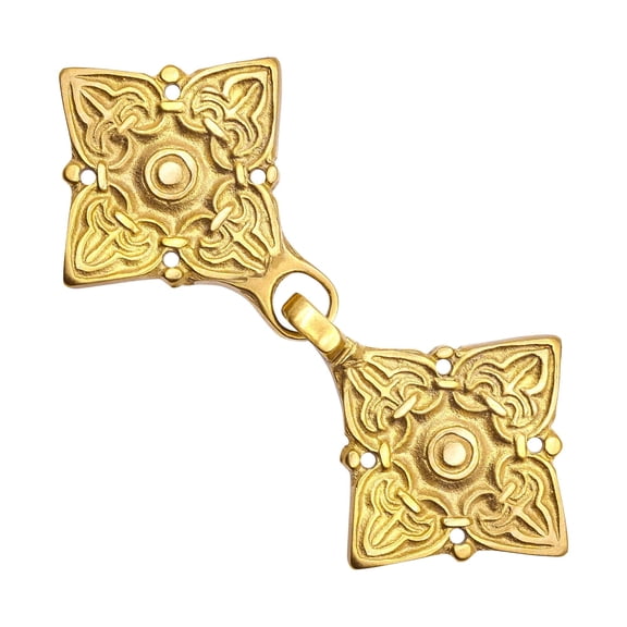 Lord of Battles Viking Solid Brass Functional Cloak Clasp for Viking Knotwork Medieval Clothes Accessory