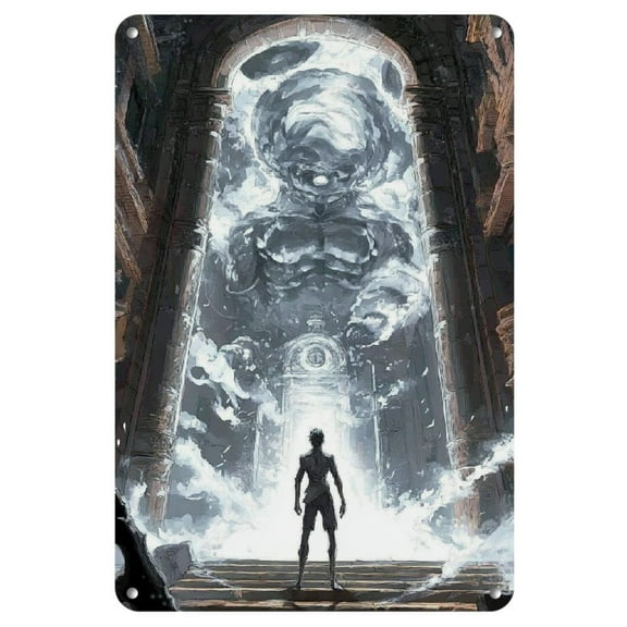 Lord of Mysteries Fantasy Metal Wall Art - 8x12" Iron Painting by Cuttlefish, Perfect for Home, Office, or Cafe Decor