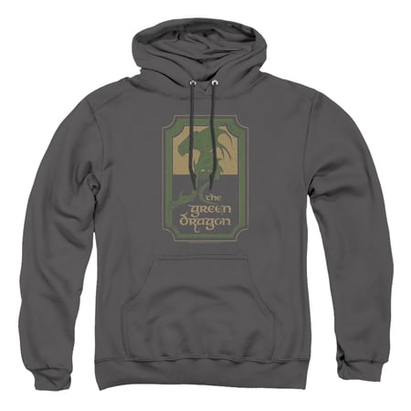 Lord of The Rings Green Dragon Tavern Unisex Adult Pull-Over Heather Hoodie, Small, Charcoal