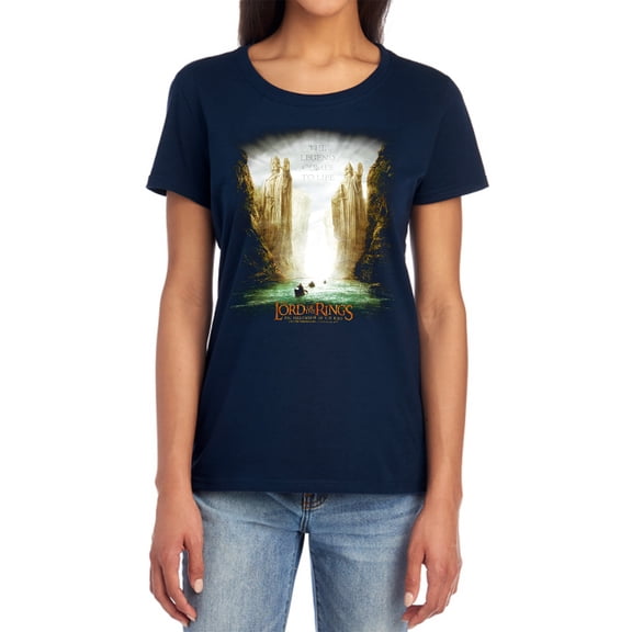 Lord of The Rings Kings of Old Women's T Shirt, Navy, Small