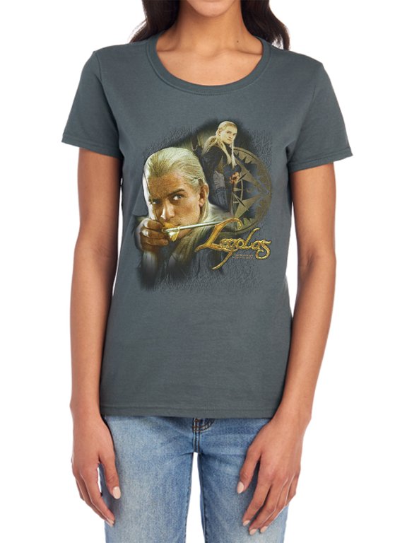 Lord of The Rings Legolas Women's T Shirt, Charcoal, Small