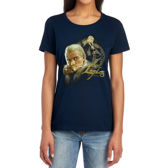 Lord of The Rings Legolas Women's T Shirt, Navy, 2X-Large