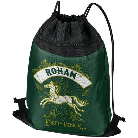 Lord of The Rings Rohan Drawstring Backpack Sports Bag Sackpack 17" x 13", Perfect for Gym, Yoga or Practice