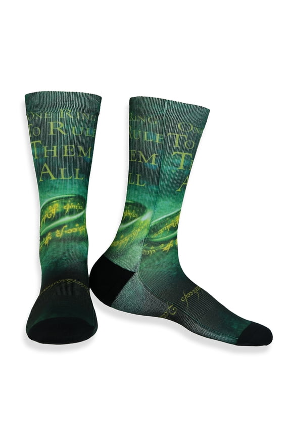 Lord of The Rings Rule Them All Men's Sublimated Mid Calf Crew Socks 1 Pair