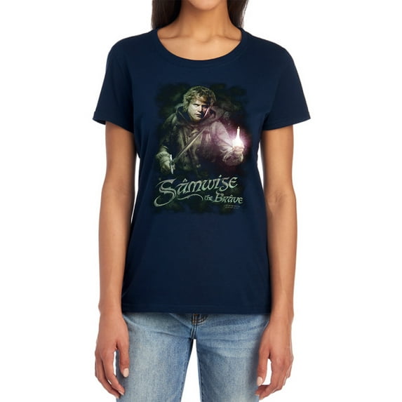 Lord of The Rings Samwise The Brave Women's T Shirt, Navy, X-Large