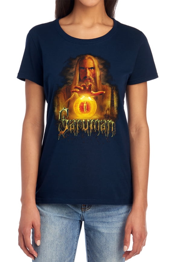 Lord of The Rings Saruman Women's T Shirt, Navy, Medium