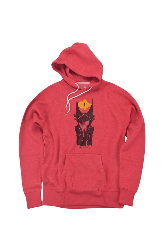 Lord of The Rings The Evil Eye Official Premium Ultrasoft Tri-Blend Hoodie (X-Large) Red