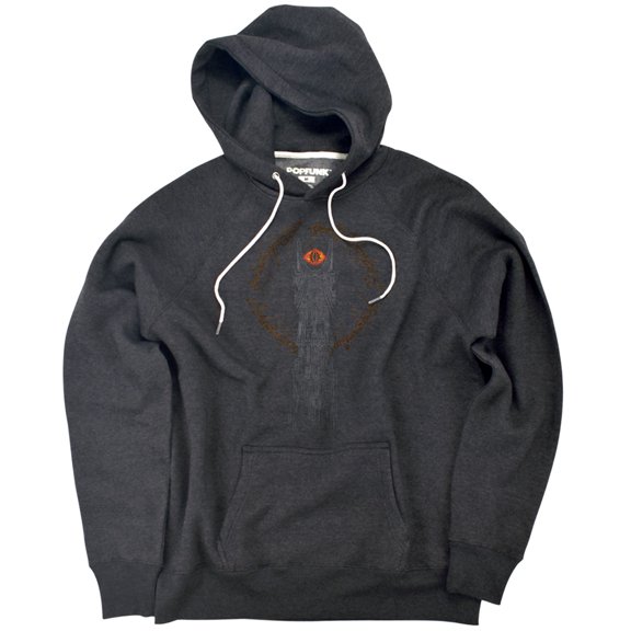 Lord of The Rings Tower of Sauron Eye Unisex Adult Slim Fit Pull-Over Heather Hoodie, Charcoal, Small