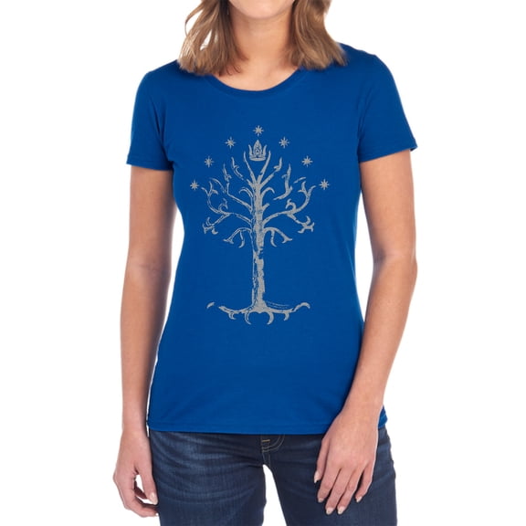 Lord of The Rings Tree of Gondor Women's T Shirt, Royal, Medium