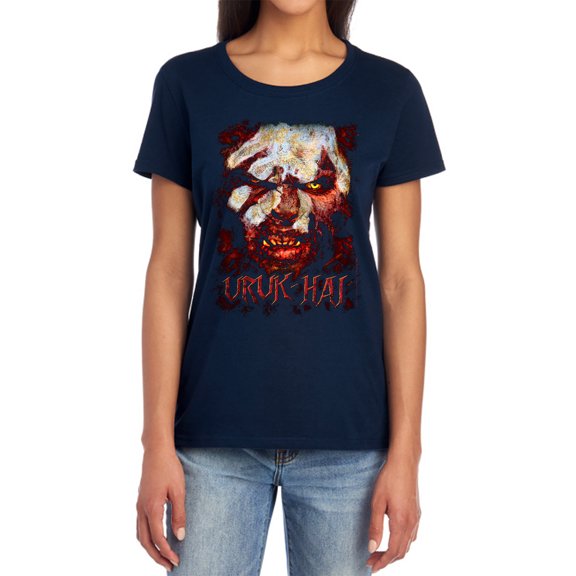 Lord of The Rings Uruk Hai Women's T Shirt, Navy, Medium
