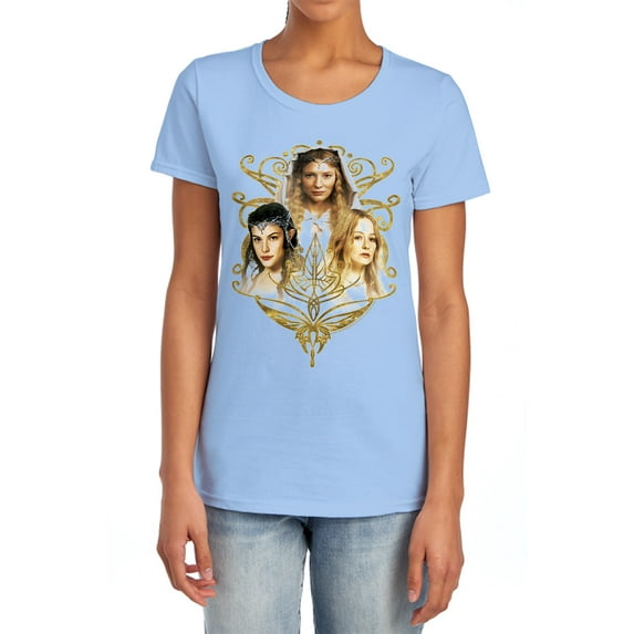 Lord of The Rings Women of Middle Earth Women's T Shirt, Light Blue, 2X-Large