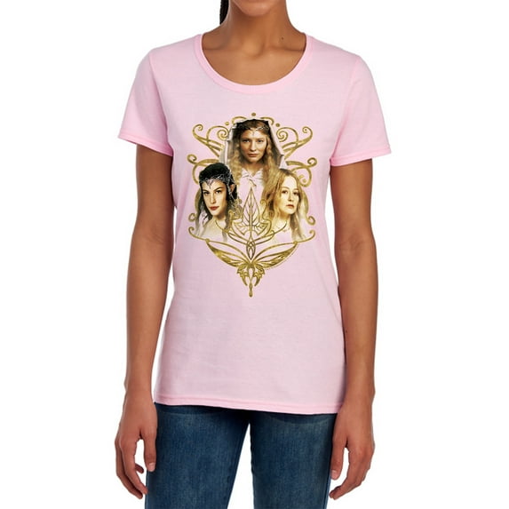 Lord of The Rings Women of Middle Earth Women's T Shirt, Pink, X-Large