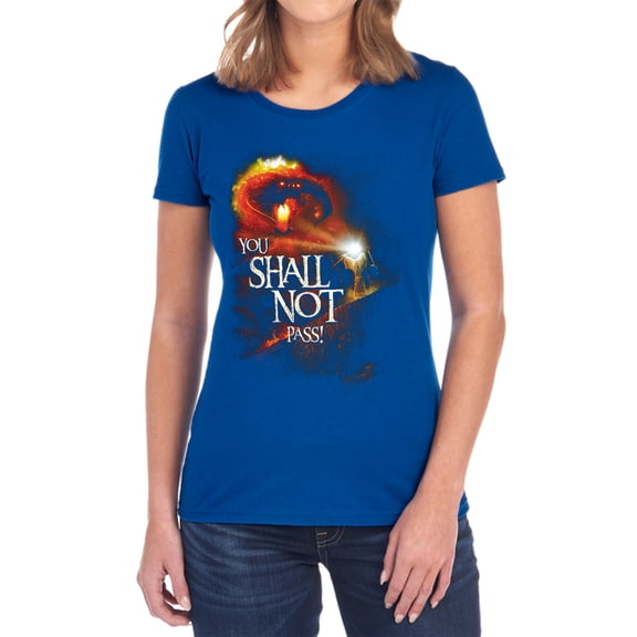 Lord of The Rings You Shall Not Pass Women's T Shirt, Royal, X-Large