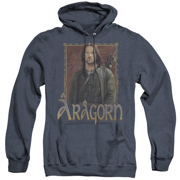 Lord of the Rings Aragorn Unisex Adult Pull-Over Heather Hoodie,Aragorn, 3X-Large
