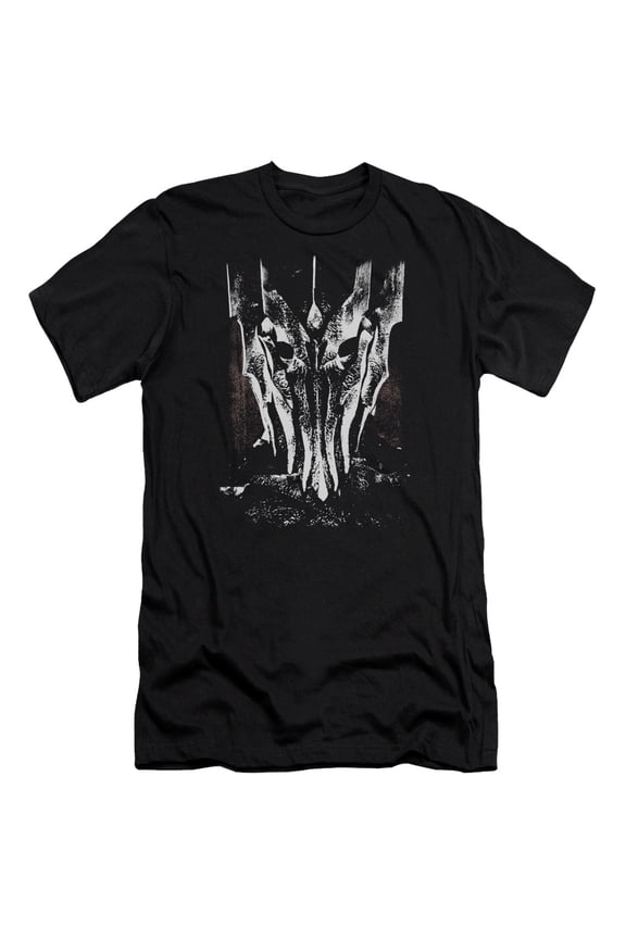 Lord of the Rings Big Sauron Head Premium Canvas Adult Slim Fit 30/1 T-Shirt Black