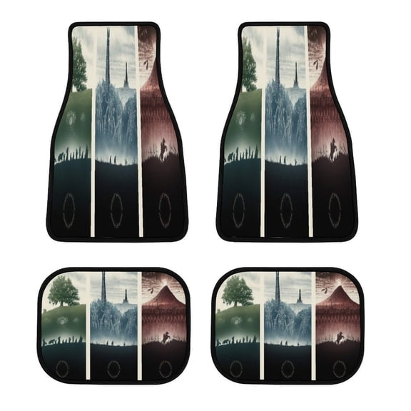 Lord of the Rings Car Mat Set of 4 Front/2nd Seat,Cover Car Mats Rug Gifts for Movie Fans,Besetuui