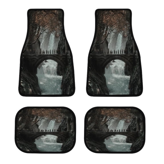 Lord of the Rings Car Mats 90s Front/2nd Seat,The Hobbit Car Mats 4 Piece Set Gifts for Movie Fans,Besetuui