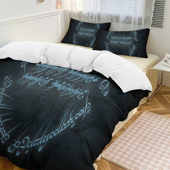 Lord of the Rings Duvet Covers Pillowcases 3 Piece Set 86"x70",Bedding 3 Piece Tolkien All-Season Family Bedrooms Decor