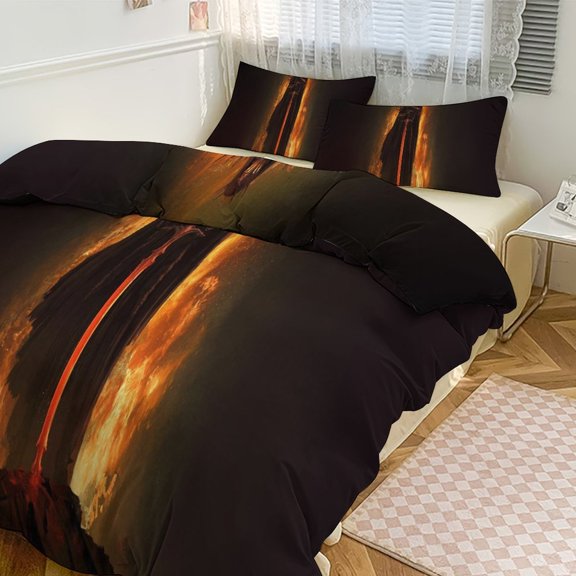 Lord of the Rings Duvet Covers Pillowcases 3 Piece Set 86"x70",De Heksenkoning Van Angmar Bedding 90s Family Bedrooms Decor Gifts All-Season