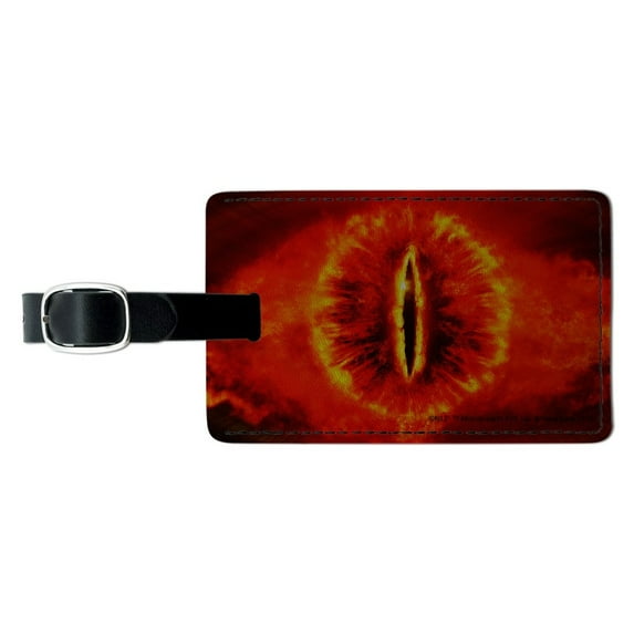 Lord of the Rings Eye of Sauron Rectangle Leather Luggage Card Suitcase Carry-On ID Tag