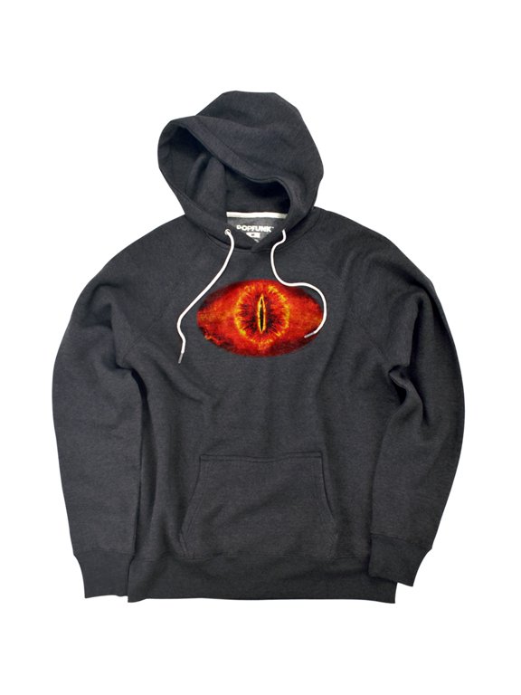 Lord of the Rings Eye of Sauron Unisex Adult Slim Fit Pull-Over Heather Hoodie, Charcoal, Small