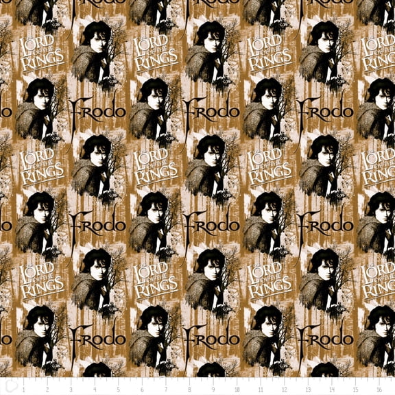 Lord of the Rings Frodo Brown 100% Cotton Fabric Sold by the Yard