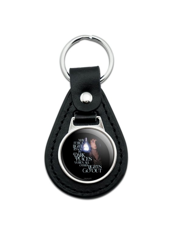 Lord of the Rings Frodo Light in the Dark Black Leather Keychain
