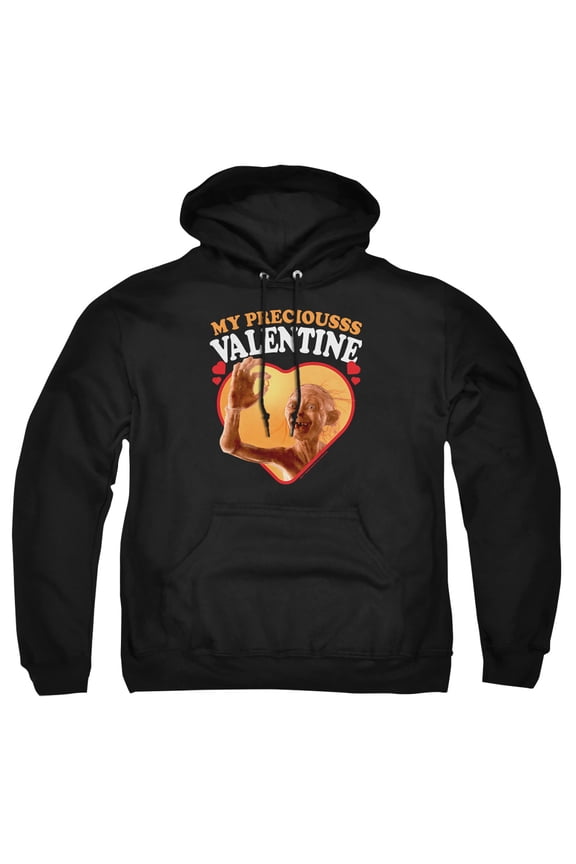 Lord of the Rings Gollum My Precious Valentine Adult Pull-Over Hoodie, Black, 4X-Large
