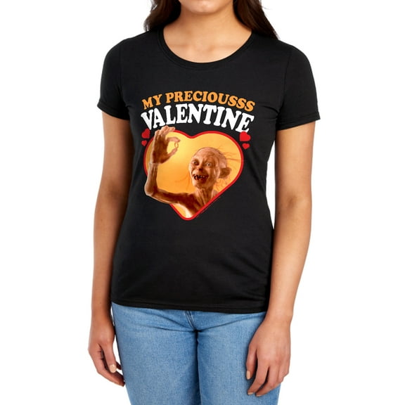 Lord of the Rings Gollum My Precious Valentine Women's T Shirt, Black, Small