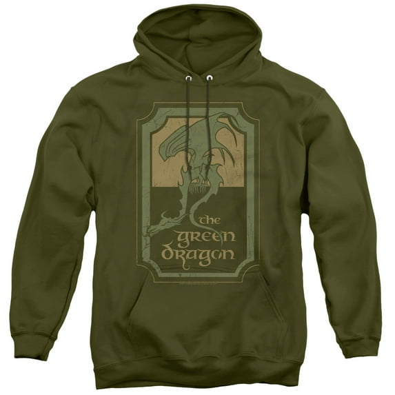 Lord of the Rings Green Dragon Tavern Adult Pullover Hoodie Sweatshirt Military Green
