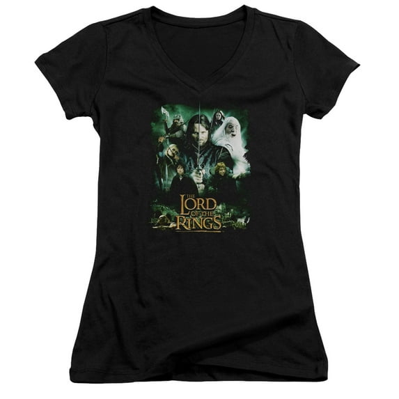 Lord of the Rings Hero Group Junior Women's T-Shirt V-Neck Black