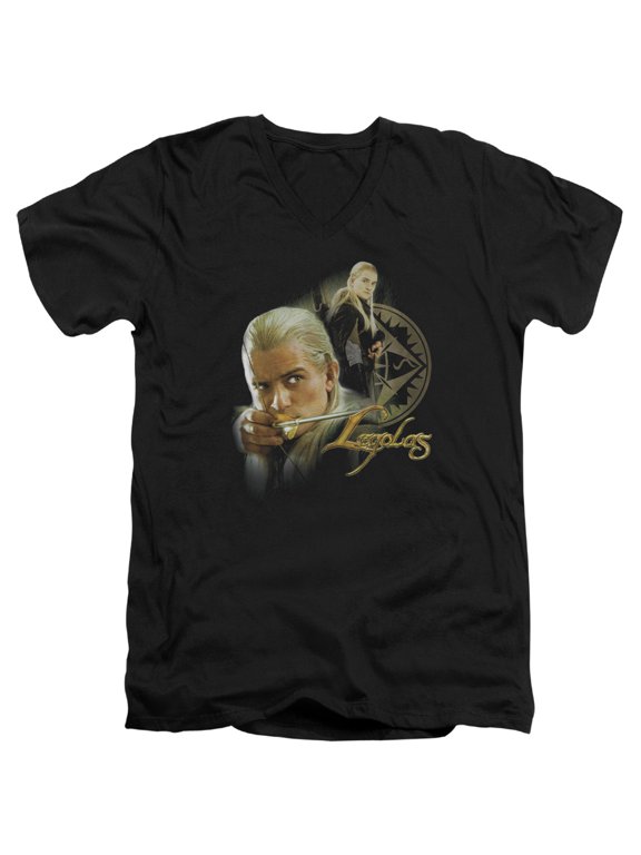 Lord of the Rings Legolas S/S Adult V-Neck Black