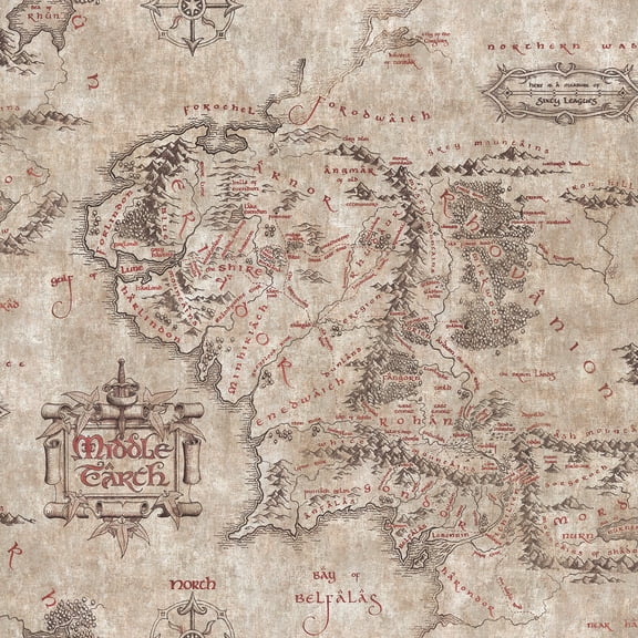 Lord of the Rings Middle Earth Map Peel & Stick Wallpaper