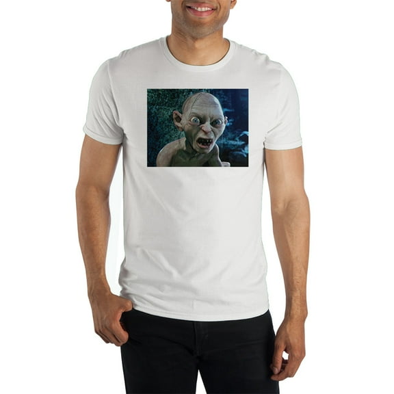 Lord of the Rings Movie Series Gollum Mens White Graphic Tee-M