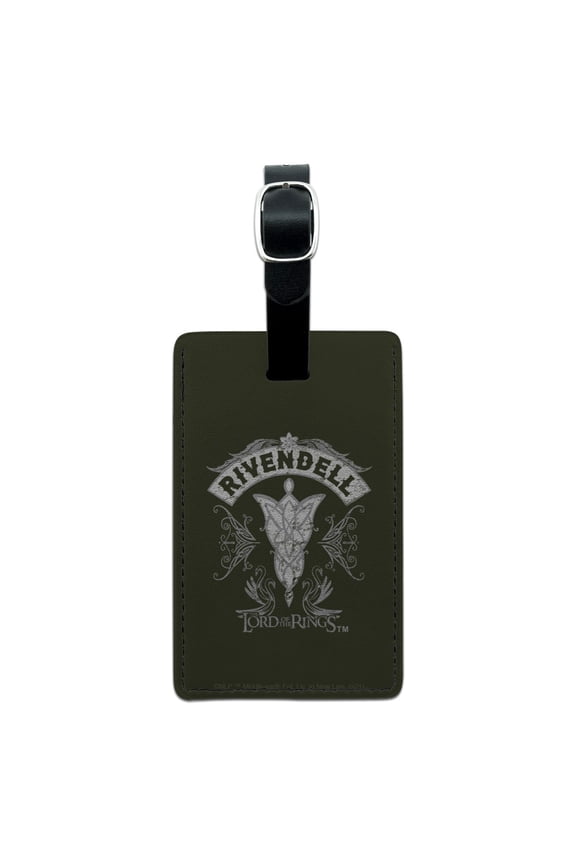 Lord of the Rings Rivendell Rectangle Leather Luggage Card Carry-On ID Tag