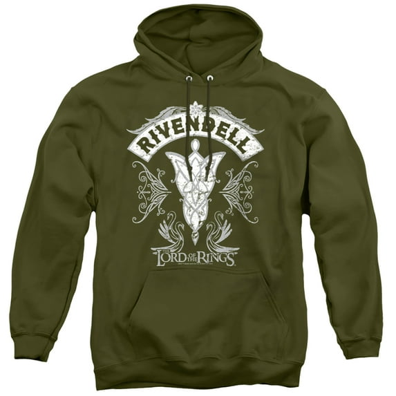 Lord of the Rings Rivendell Unisex Adult Pull-Over Hoodie,Rivendell, 2X-Large