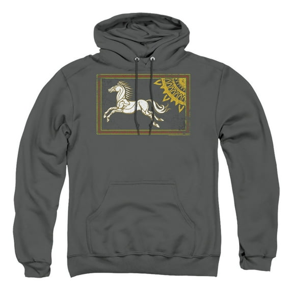 Lord of the Rings Rohan Banner Adult Pullover Hoodie Sweatshirt Charcoal
