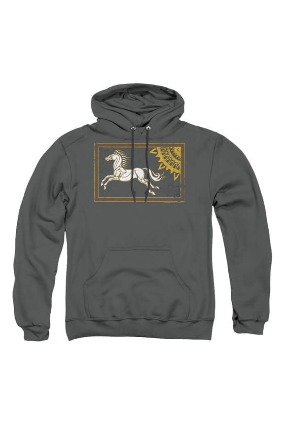 Lord of the Rings Rohan Banner Adult Pullover Hoodie Sweatshirt Charcoal