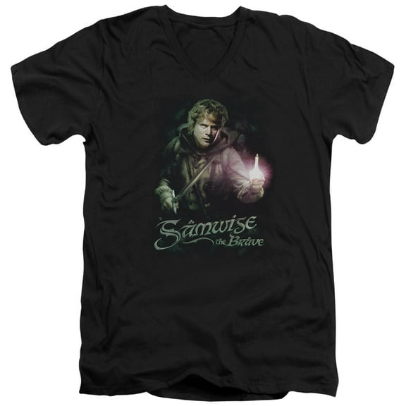 Lord of the Rings Samwise The Brave S/S Adult V-Neck Black